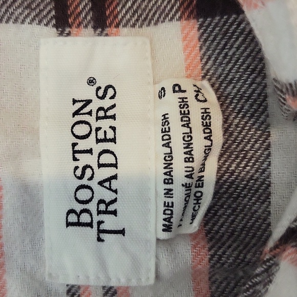 BOSTON TRADERS Beige Black Orange Cotton Poly Flannel Shirt - Picture 3 of 9